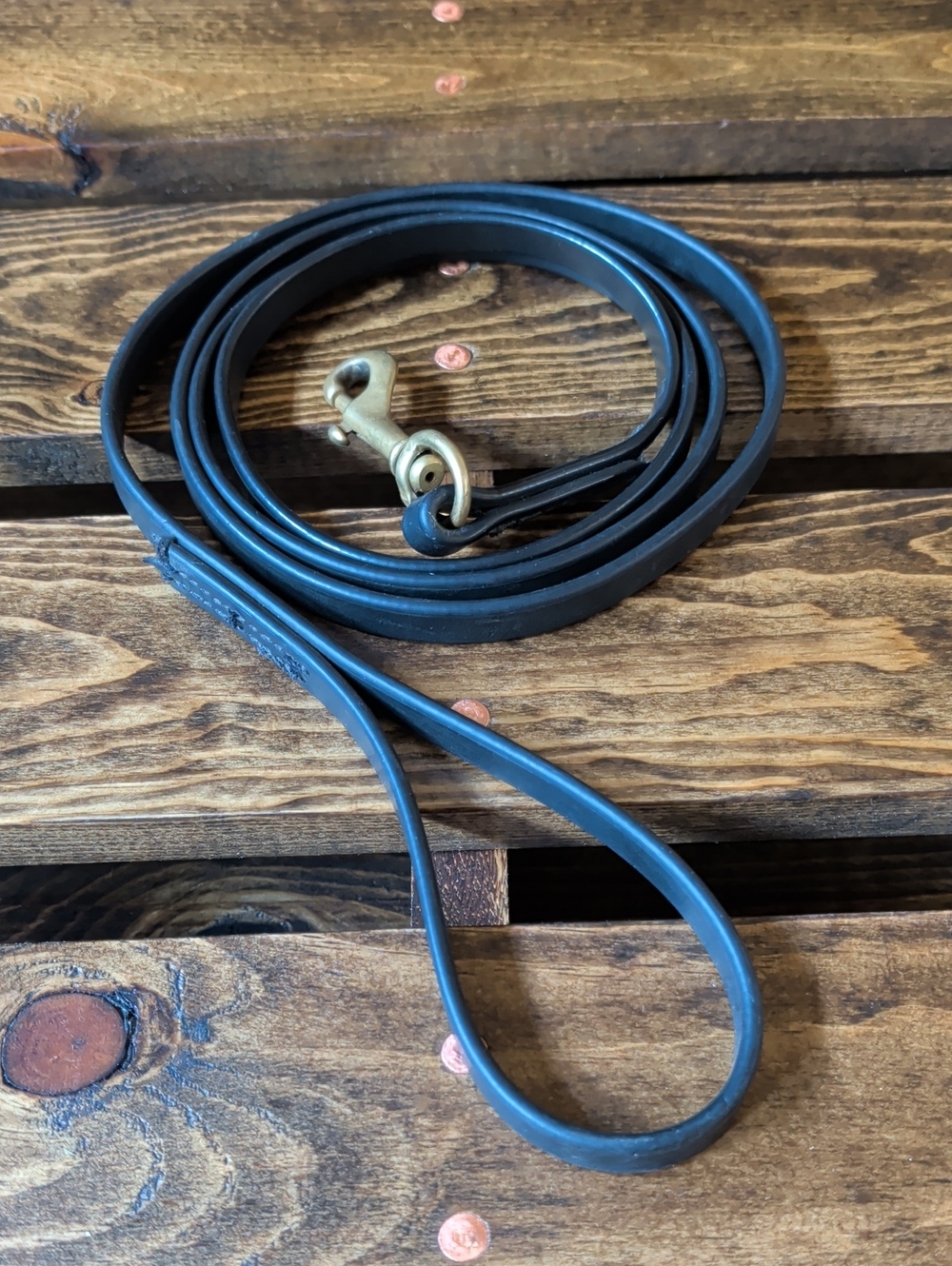 Classic Black Leather Dog Show Leash